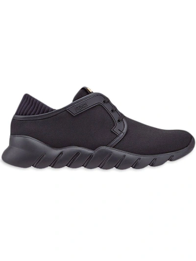 Shop Fendi Tech Fabric Sneakers In Black