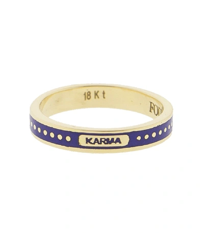 Shop Foundrae Karma Thin Band Ring In Ylwgold