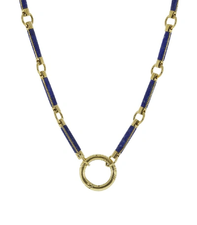 Shop Foundrae Lapis Element Open Chain Necklace In Ylwgold