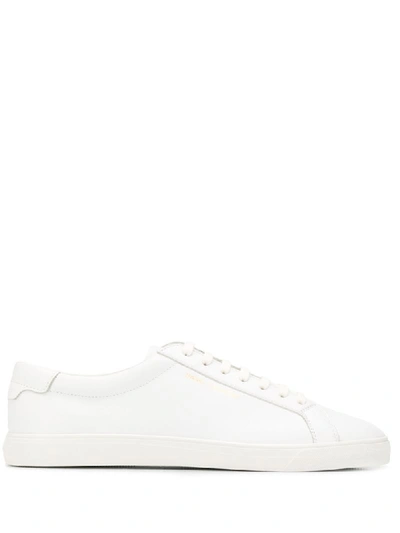 Shop Saint Laurent Low Lace-up Sneakers - White