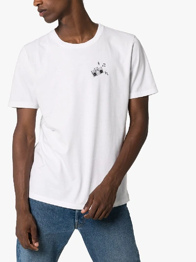 Shop Saint Laurent Radio Print T-shirt In White