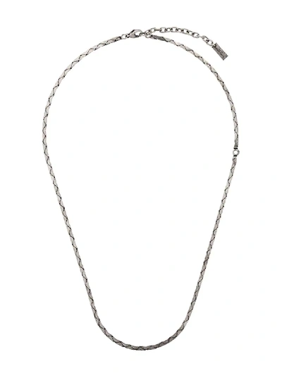 Shop Saint Laurent Collier Chain Necklace In Silver