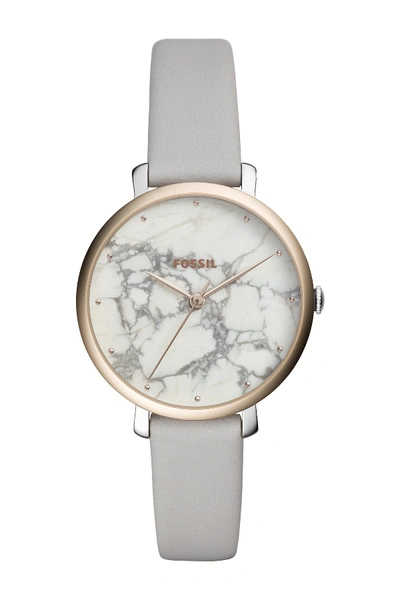 Shop Fossil Women's Jacqueline Leather Strap Watch, 36mm