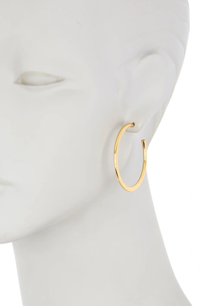 Shop Argento Vivo 18k Gold Plated Sterling Silver Flat Edge Tube 55mm Hoop Earrings