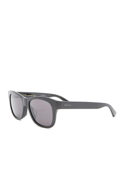 Shop Gucci 53mm Rectangle Sunglasses In Black-black-grey