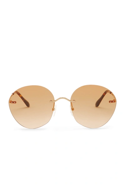 Shop Toms Clara 55mm Rimless Round Sunglasses In Gold
