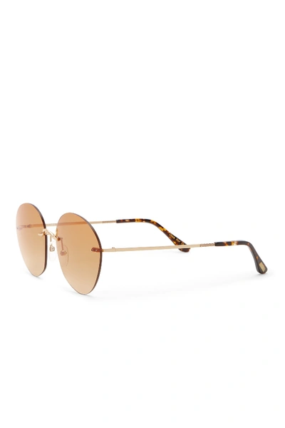 Shop Toms Clara 55mm Rimless Round Sunglasses In Gold