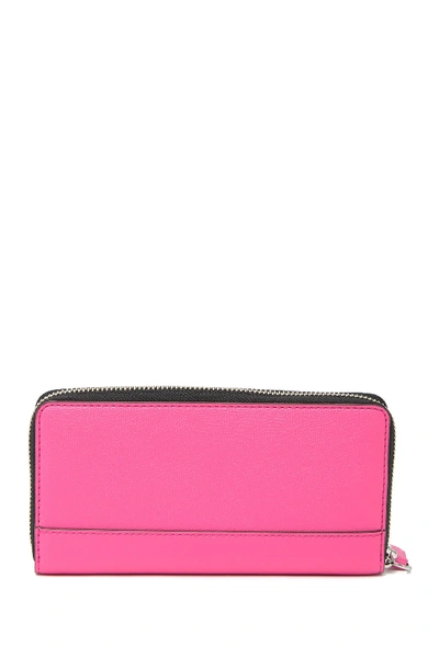 Shop Marc Jacobs Branded Saffiano Standard Continental Wallet In Vivid Pink