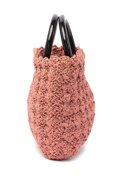 Shop Loeffler Randall Audrey Woven Bag In Buff Pink