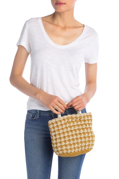 Shop Loeffler Randall Audrey Woven Bag In Marigold/cream