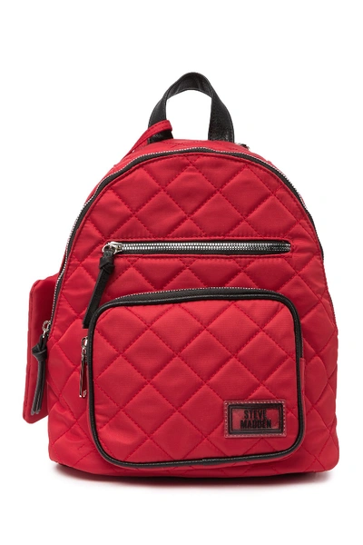 Shop Steve Madden Quilted Nylon Backpack In Red