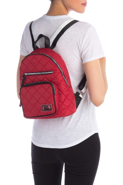Shop Steve Madden Quilted Nylon Backpack In Red