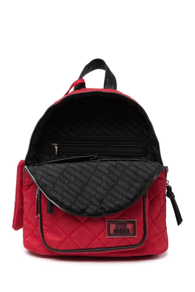 Shop Steve Madden Quilted Nylon Backpack In Red