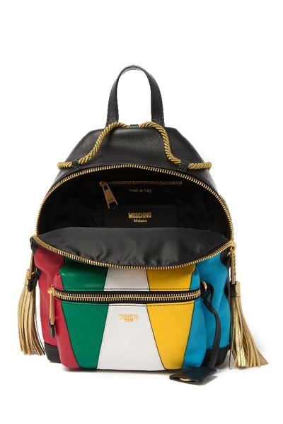 Shop Moschino Multicolor Leather Mini Backpack In Variante Unica