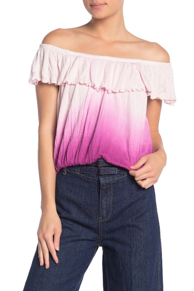 Shop Free People Cora Lee Off-the-shoulder Top In Raspberry