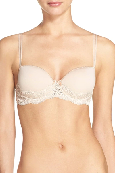 Shop Simone Perele Eden 3d Underwire Demi Bra In Peau Rose