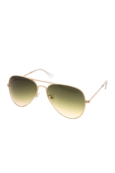 Shop Aqs Mason 58mm Aviator Sunglasses In Green