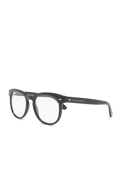Shop Dolce & Gabbana 51mm Round Glasses In Shiny Blk
