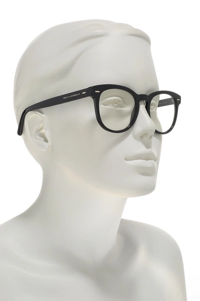 Shop Dolce & Gabbana 51mm Round Glasses In Shiny Blk