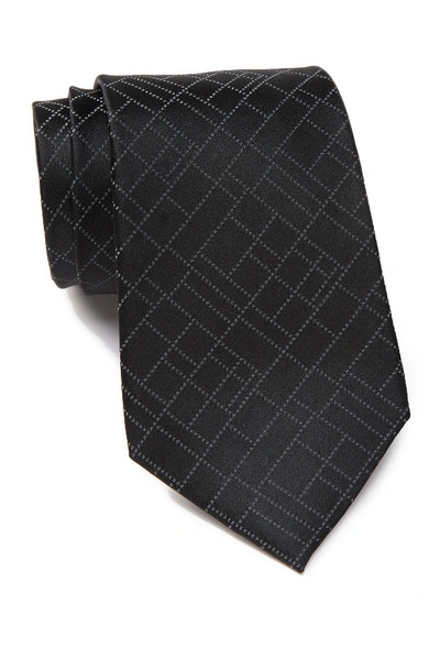 Shop Calvin Klein Digital Grid Silk Tie In Black