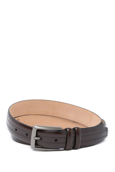 Shop Trafalgar Leather Alan Belt In Dark Brown