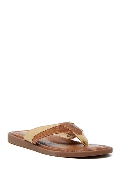Shop Tommy Bahama Anchors Astern Leather Flip Flop In Tan