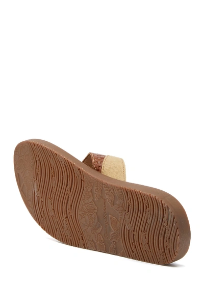 Shop Tommy Bahama Anchors Astern Leather Flip Flop In Tan