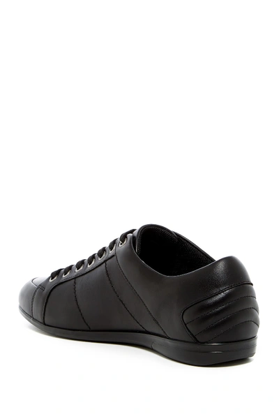 Shop Versace Nappa Leather Sneaker In Black