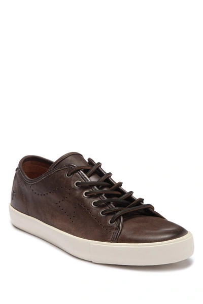 Shop Frye Brett Low Leather Sneaker In Slate