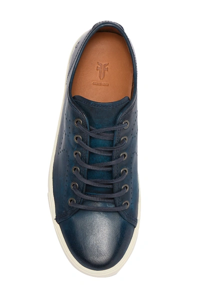 Shop Frye Brett Low Leather Sneaker In Navy