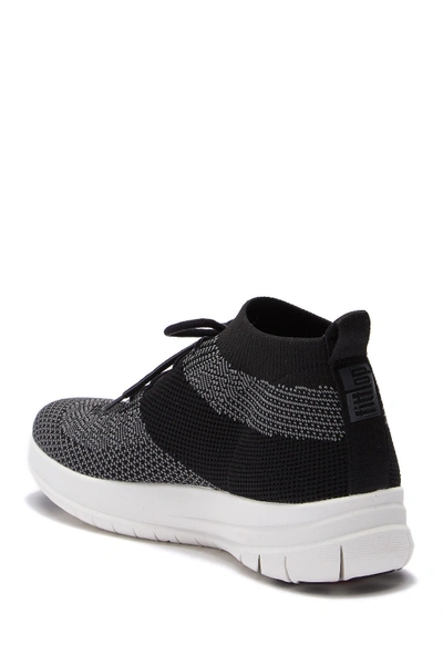 Shop Fitflop Uberknit Slip-on High Top Sneaker In Black/charcoal Mix