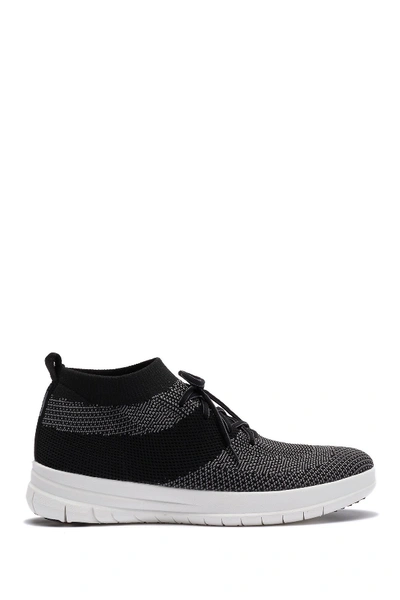 Shop Fitflop Uberknit Slip-on High Top Sneaker In Black/charcoal Mix