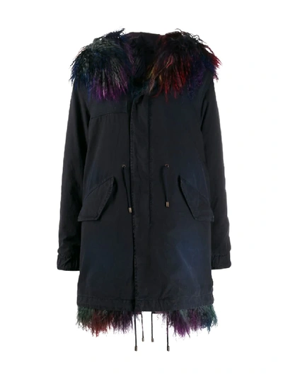 Shop Mr & Mrs Italy Shearling Parka In Blue