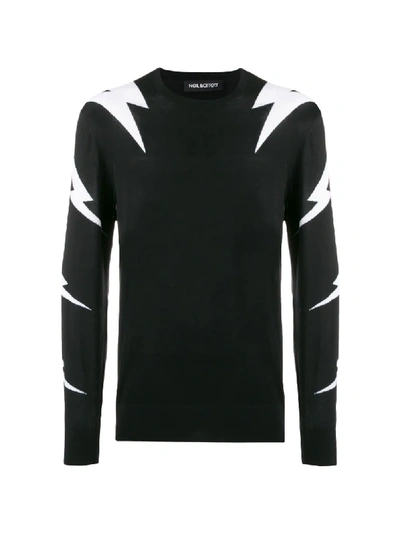 Shop Neil Barrett Thunderbolt Sweater In Black