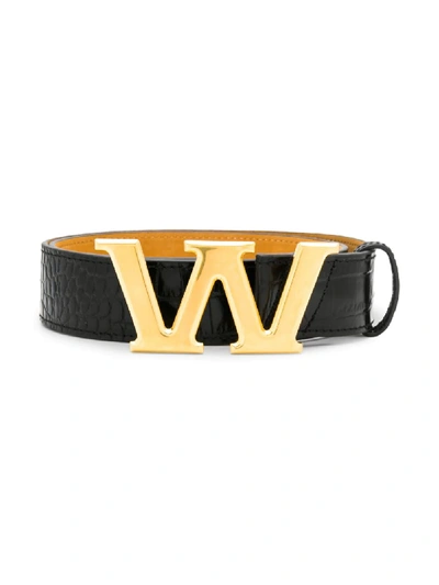 Shop Alexander Wang W Buckle Belt In Black