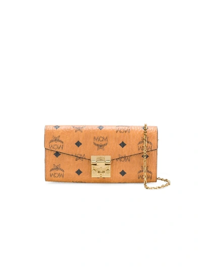 Shop Mcm Patricia Two Fold Wallet In Brown