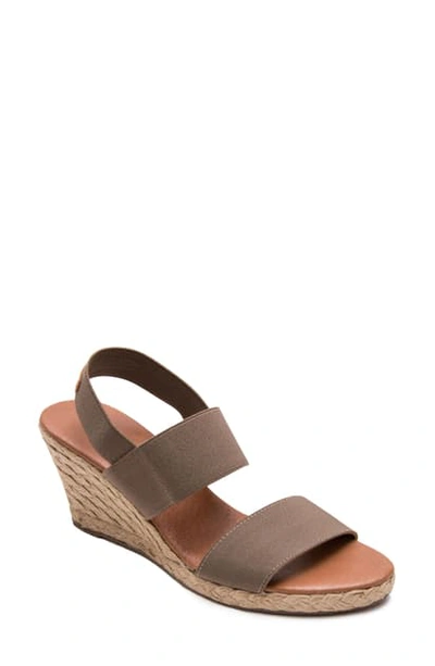 Shop Andre Assous Allison Wedge Sandal In Taupe