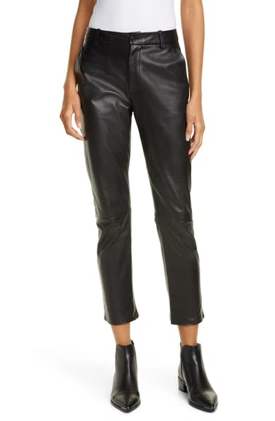 Shop Nili Lotan Montauk Leather Pants In Black