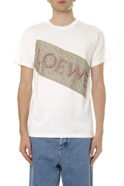 Shop Loewe White Cotton Logo T-shirt