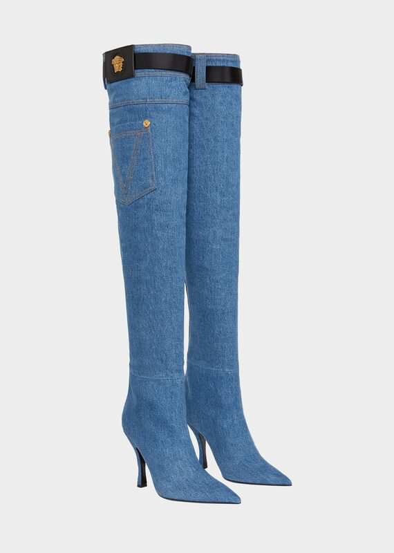 versace blue jeans boots