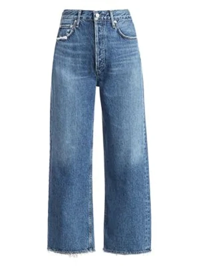 Shop Agolde Ren High-rise Cropped Wide-leg Jeans In Censor