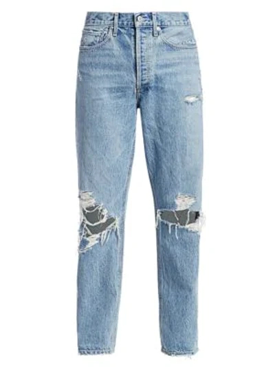 Shop Agolde 90s Mid-rise Loose-fit Distressed Jeans In Fallout