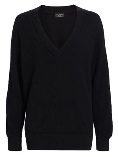 Shop Rag & Bone Women's Logan Oversized Cashmere Sweater In Black