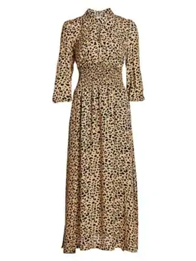 Shop Baum Und Pferdgarten Amber Leopard Shirtdress In Beige Black Leopard