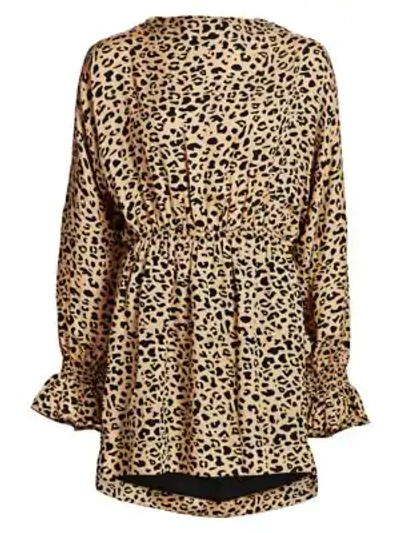 Shop Baum Und Pferdgarten It Take A Family Aemiley Leopard Open-back Dress In Beige Black Leopard