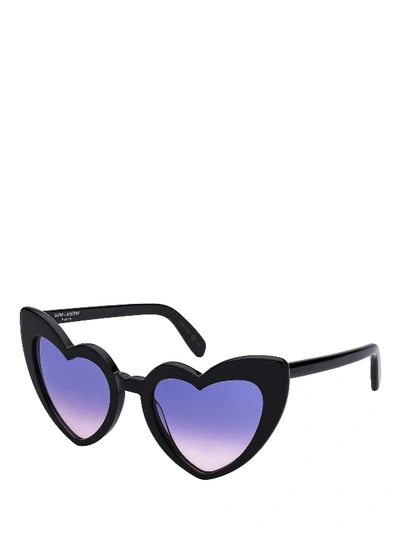 Shop Saint Laurent Lou Lou Black Sunglasses