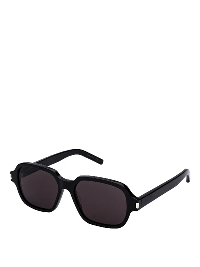 Shop Saint Laurent Black Acetate Sl 292 Sunglasses