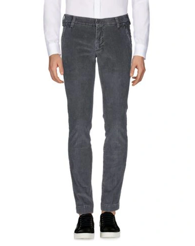 Shop Entre Amis Man Pants Lead Size 33 Cotton, Elastane In Grey