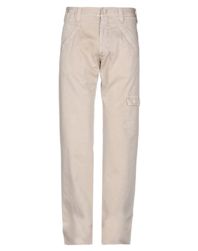 Shop Armani Jeans Casual Pants In Beige