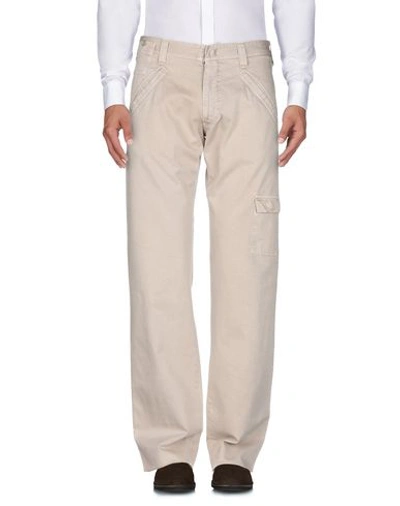 Shop Armani Jeans Casual Pants In Beige